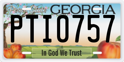 GA license plate PTI0757