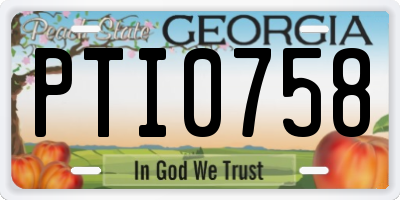 GA license plate PTI0758