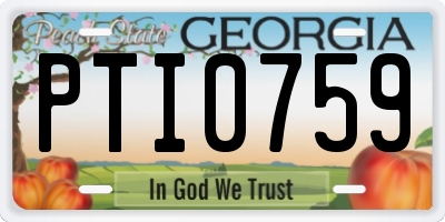 GA license plate PTI0759