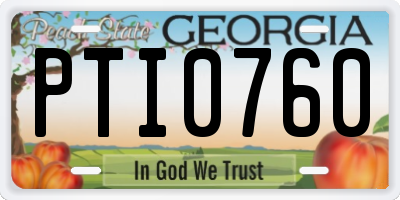 GA license plate PTI0760