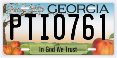 GA license plate PTI0761