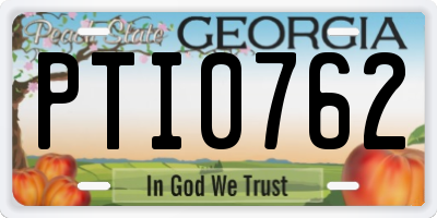 GA license plate PTI0762