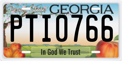 GA license plate PTI0766
