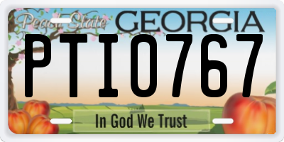 GA license plate PTI0767