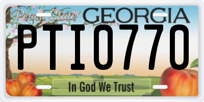 GA license plate PTI0770