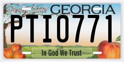 GA license plate PTI0771