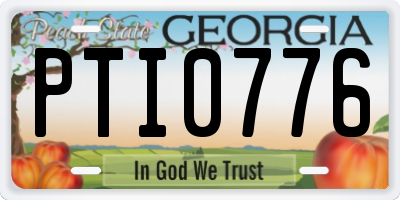 GA license plate PTI0776