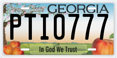GA license plate PTI0777