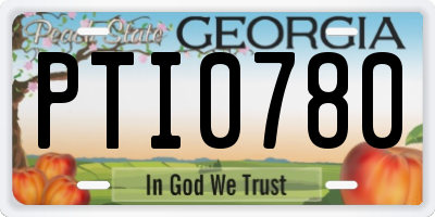 GA license plate PTI0780
