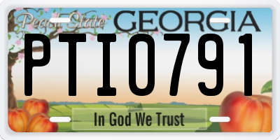 GA license plate PTI0791
