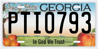 GA license plate PTI0793