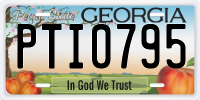 GA license plate PTI0795