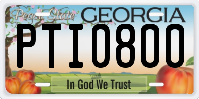 GA license plate PTI0800
