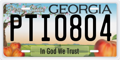 GA license plate PTI0804