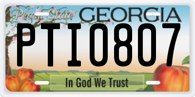 GA license plate PTI0807