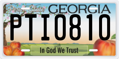 GA license plate PTI0810