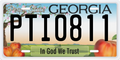 GA license plate PTI0811