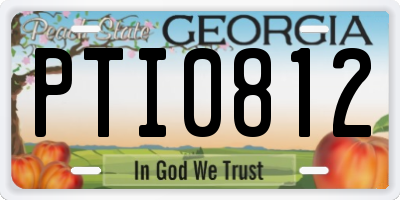 GA license plate PTI0812