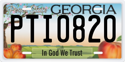 GA license plate PTI0820