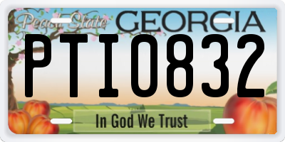 GA license plate PTI0832