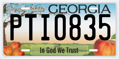 GA license plate PTI0835