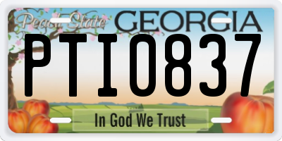 GA license plate PTI0837