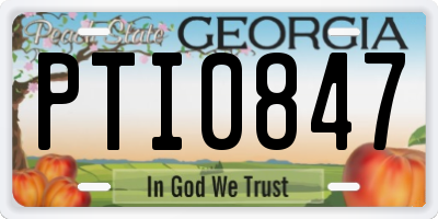 GA license plate PTI0847