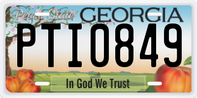 GA license plate PTI0849