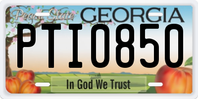 GA license plate PTI0850