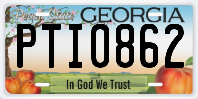 GA license plate PTI0862