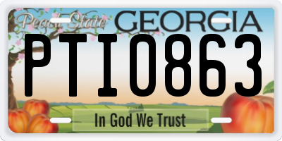 GA license plate PTI0863