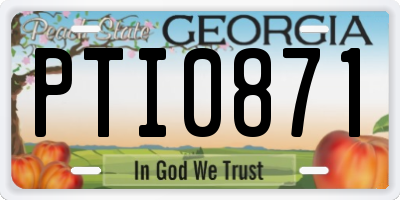 GA license plate PTI0871