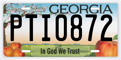 GA license plate PTI0872