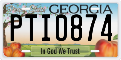 GA license plate PTI0874