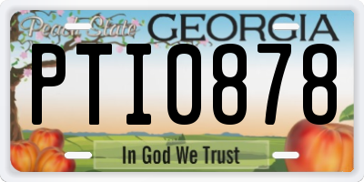 GA license plate PTI0878