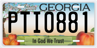 GA license plate PTI0881
