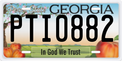 GA license plate PTI0882