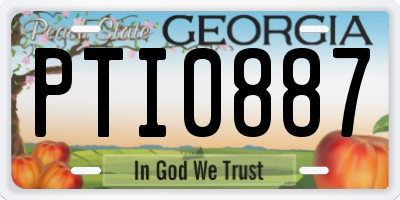 GA license plate PTI0887