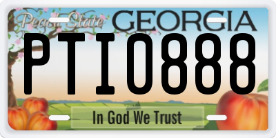 GA license plate PTI0888