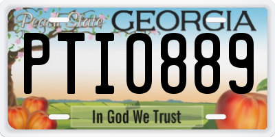 GA license plate PTI0889