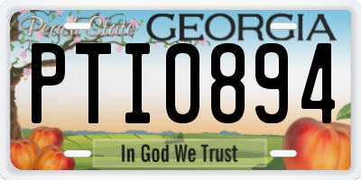 GA license plate PTI0894