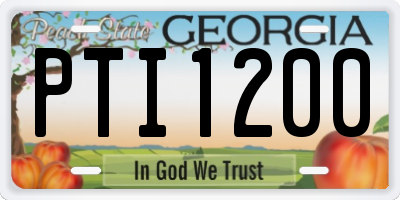 GA license plate PTI1200