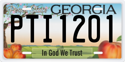 GA license plate PTI1201