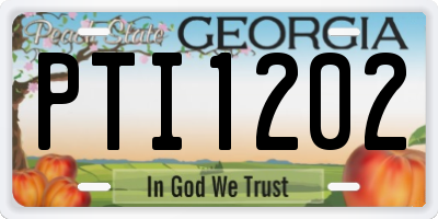 GA license plate PTI1202