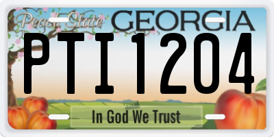 GA license plate PTI1204