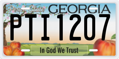 GA license plate PTI1207