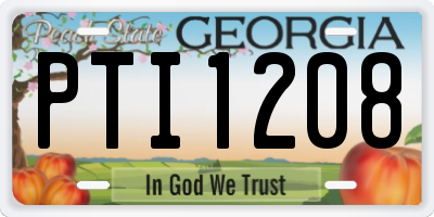 GA license plate PTI1208