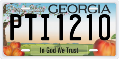GA license plate PTI1210