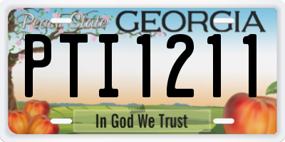 GA license plate PTI1211