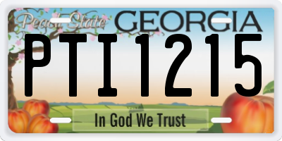 GA license plate PTI1215